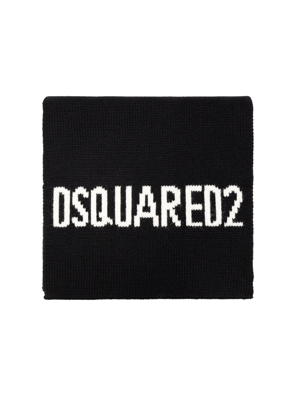 DSQUARED2 Logo Intarsia Knit Wool Scarf - 21x180 CM