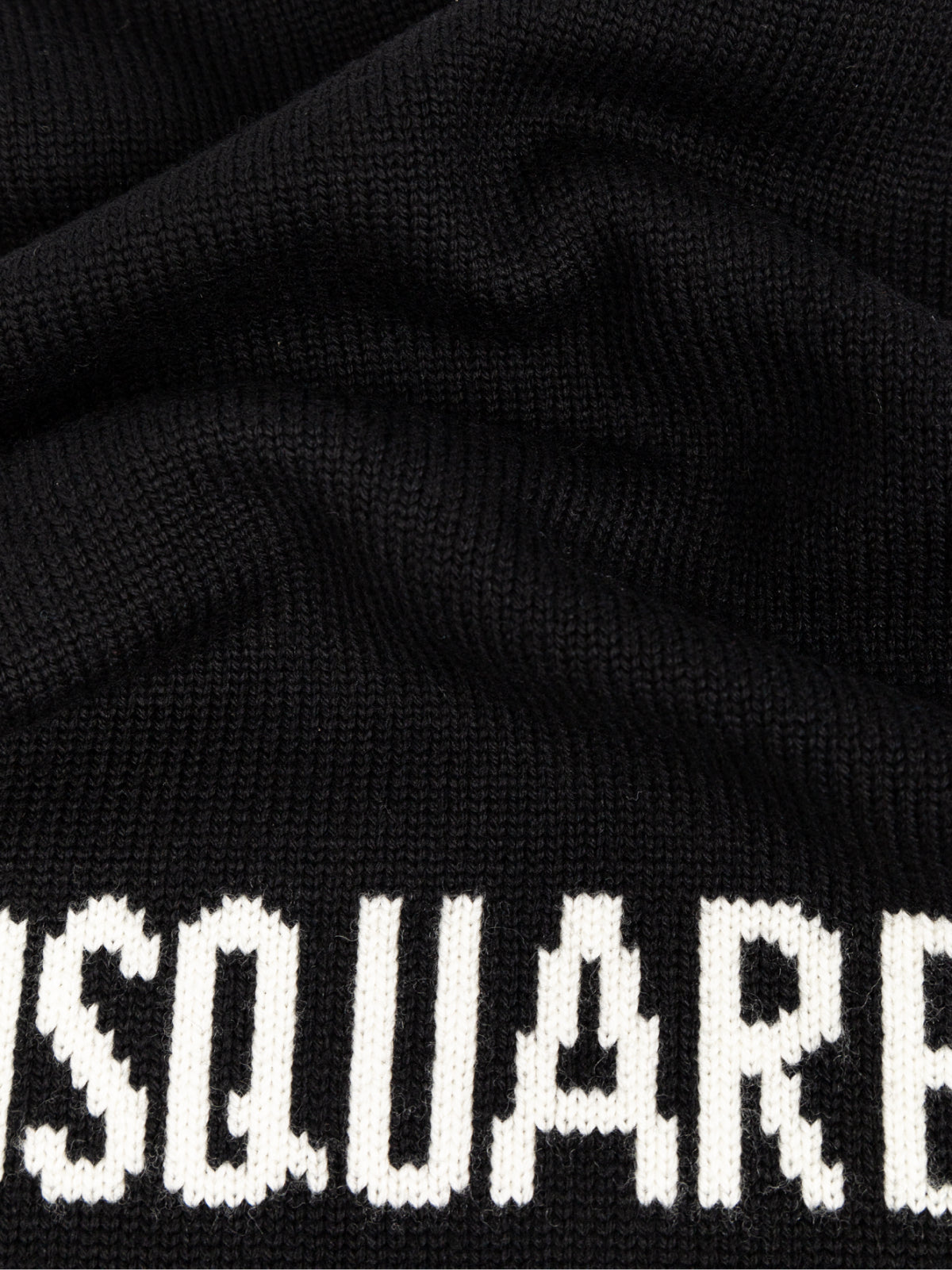 DSQUARED2 Logo Intarsia Knit Wool Scarf - 21x180 CM