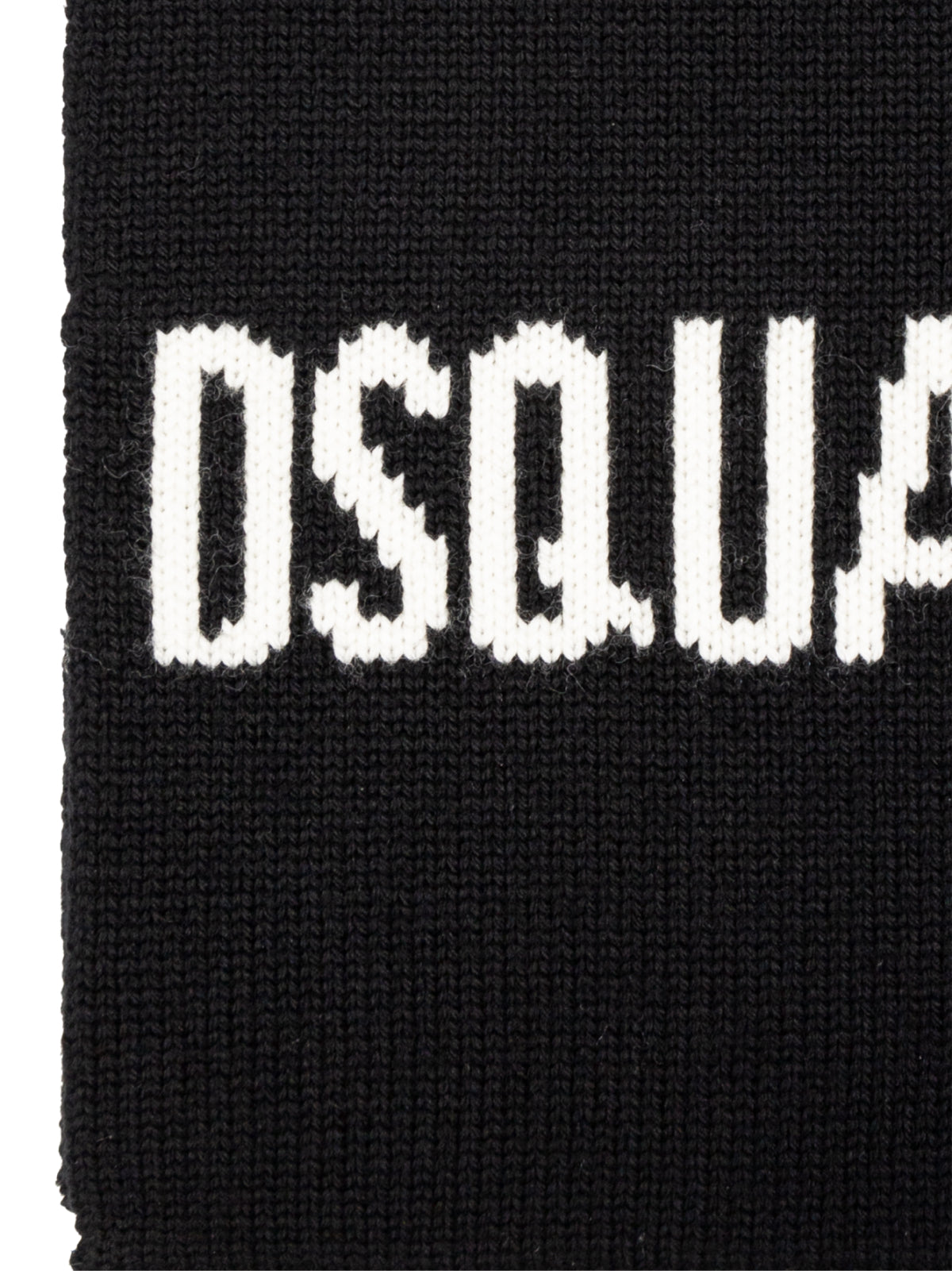 DSQUARED2 Logo Intarsia Knit Wool Scarf - 21x180 CM