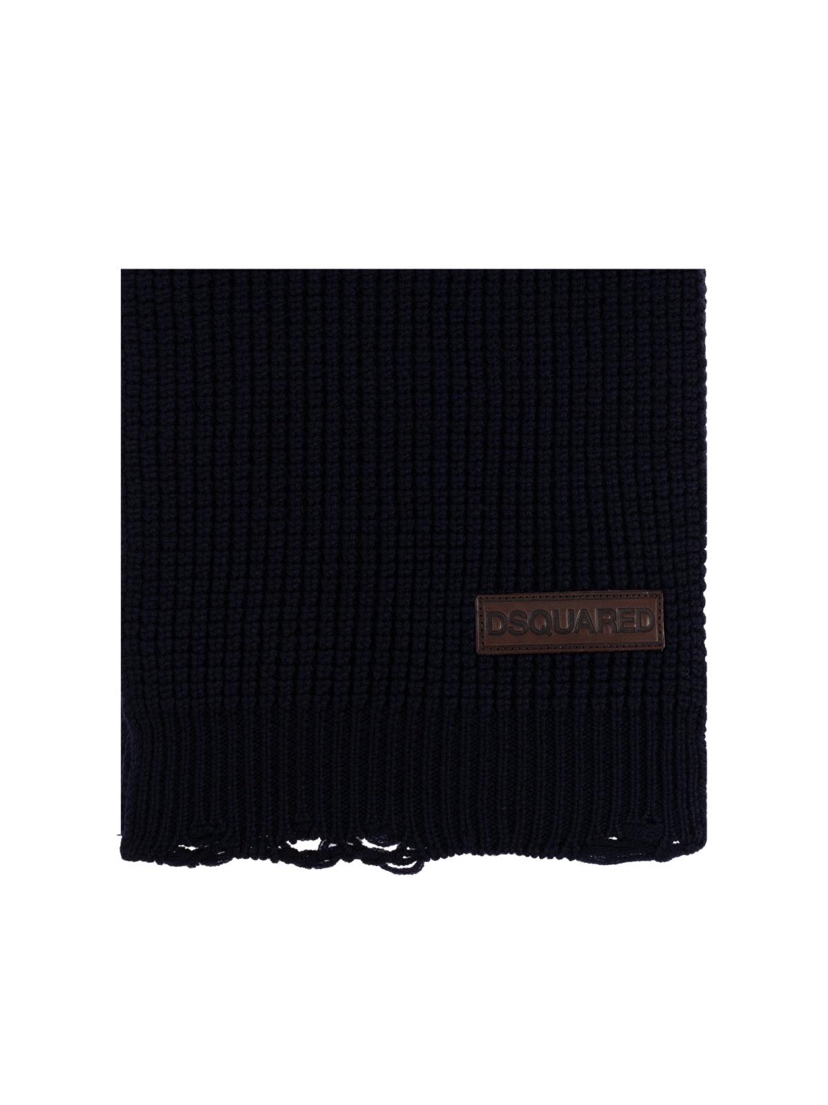 DSQUARED2 Logo Patch Knit Wool Scarf 25x180 cm