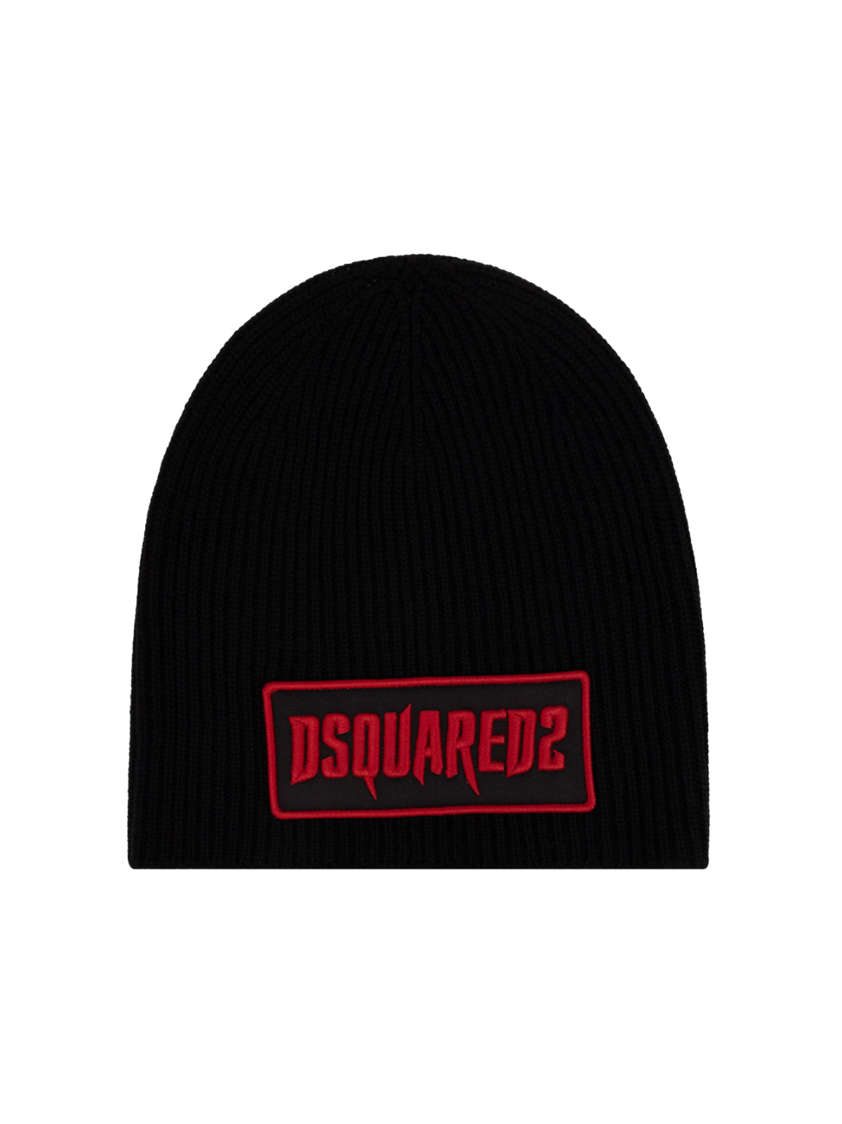 DSQUARED2 Gothic Logo Patch Knit Wool Beanie