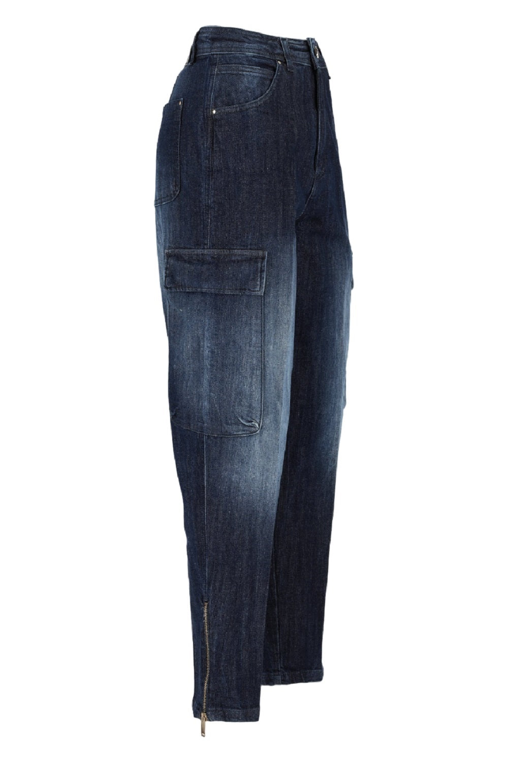 KOCCA Stylish Women's Jeans with Chic Side Pockets and Zip Detailing