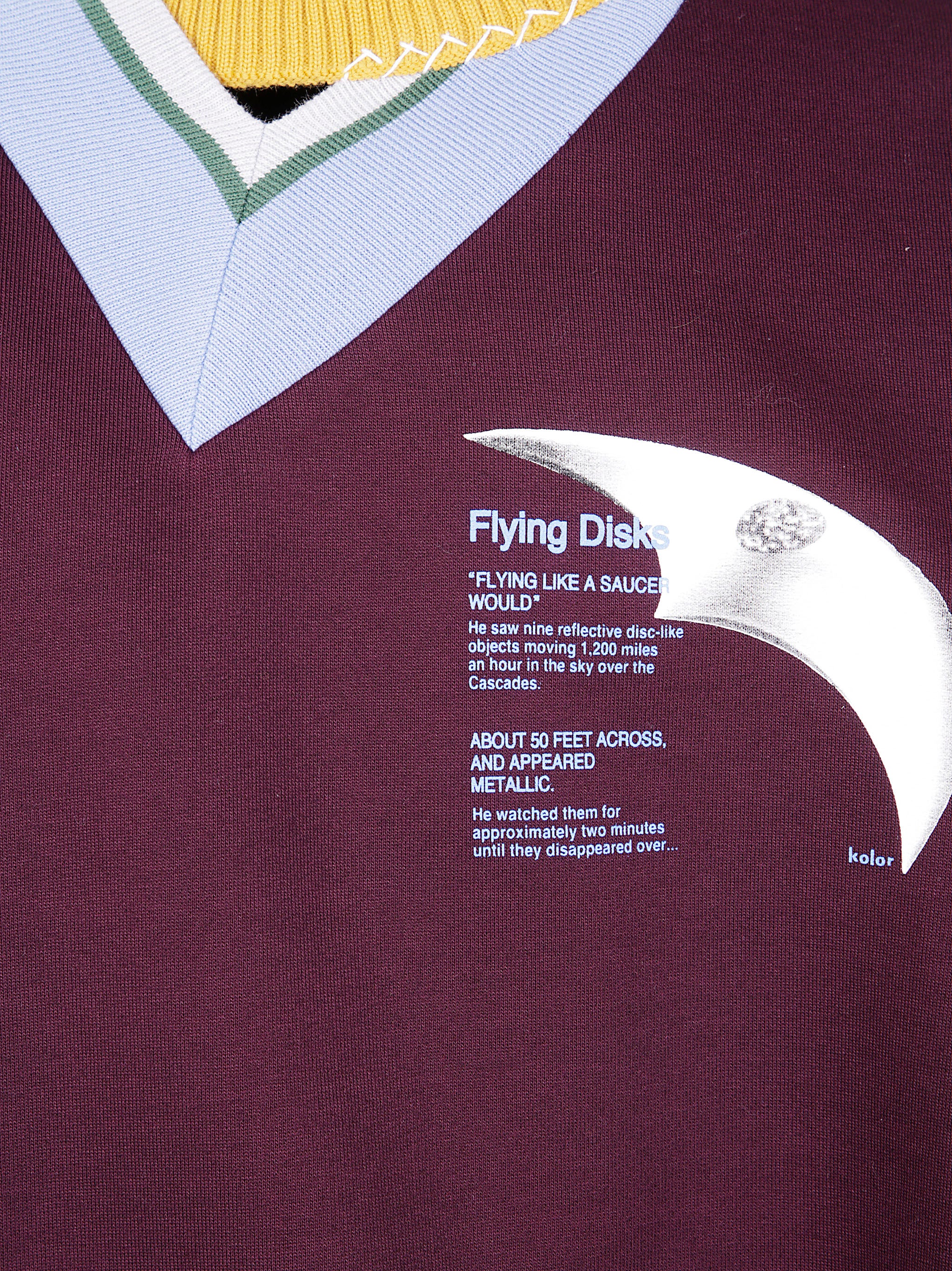 KOLOR Cut & Sew V Neck Sweater for Men