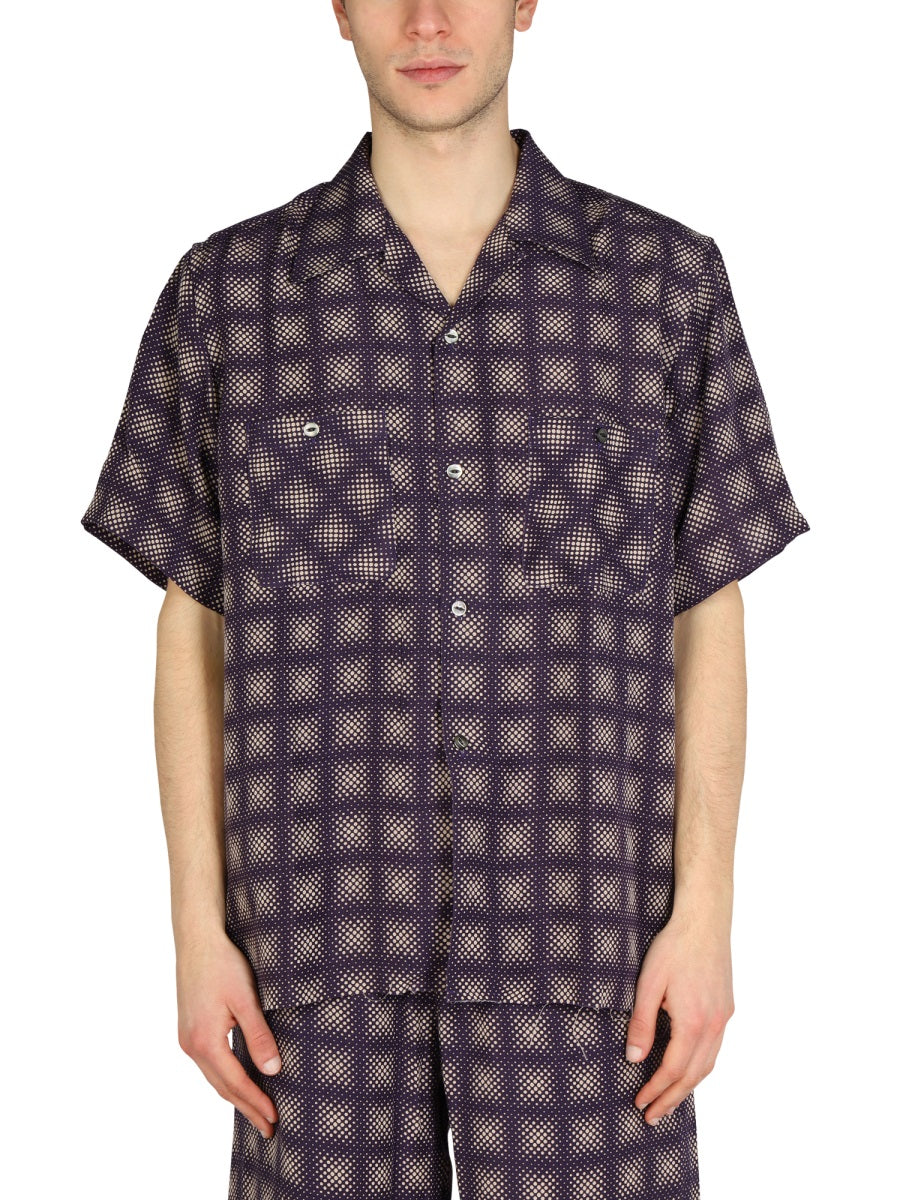 NEEDLES Check Print Bowling Collar Shirt