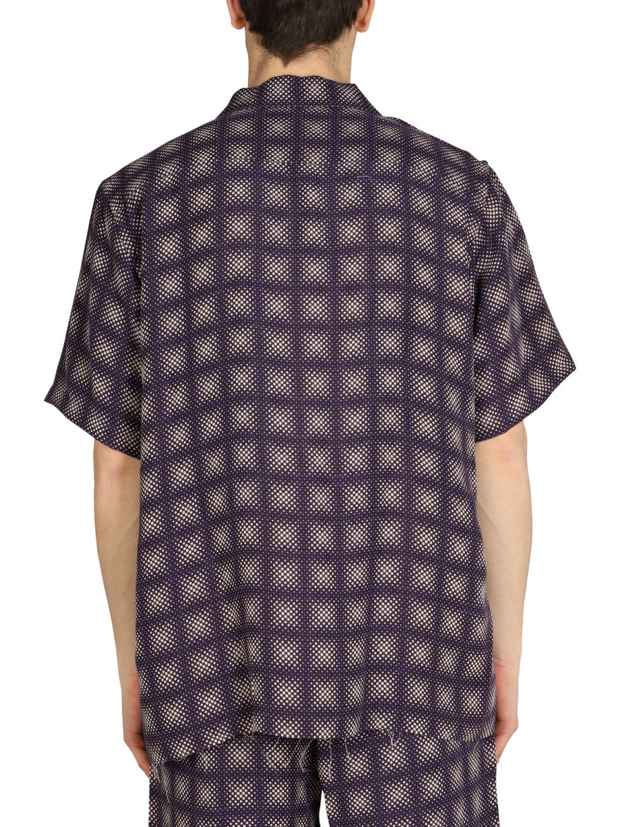 NEEDLES Check Print Bowling Collar Shirt