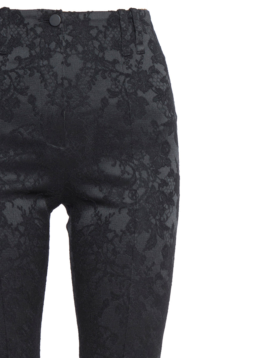 PLEIN SUD Satin Jacquard Flare Pants - Size 40