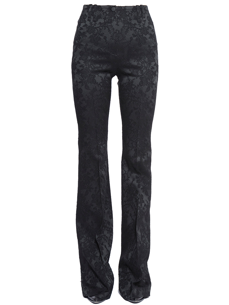 PLEIN SUD Satin Jacquard Flare Pants - Size 40