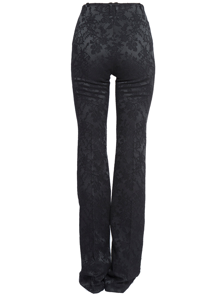 PLEIN SUD Satin Jacquard Flare Pants - Size 40