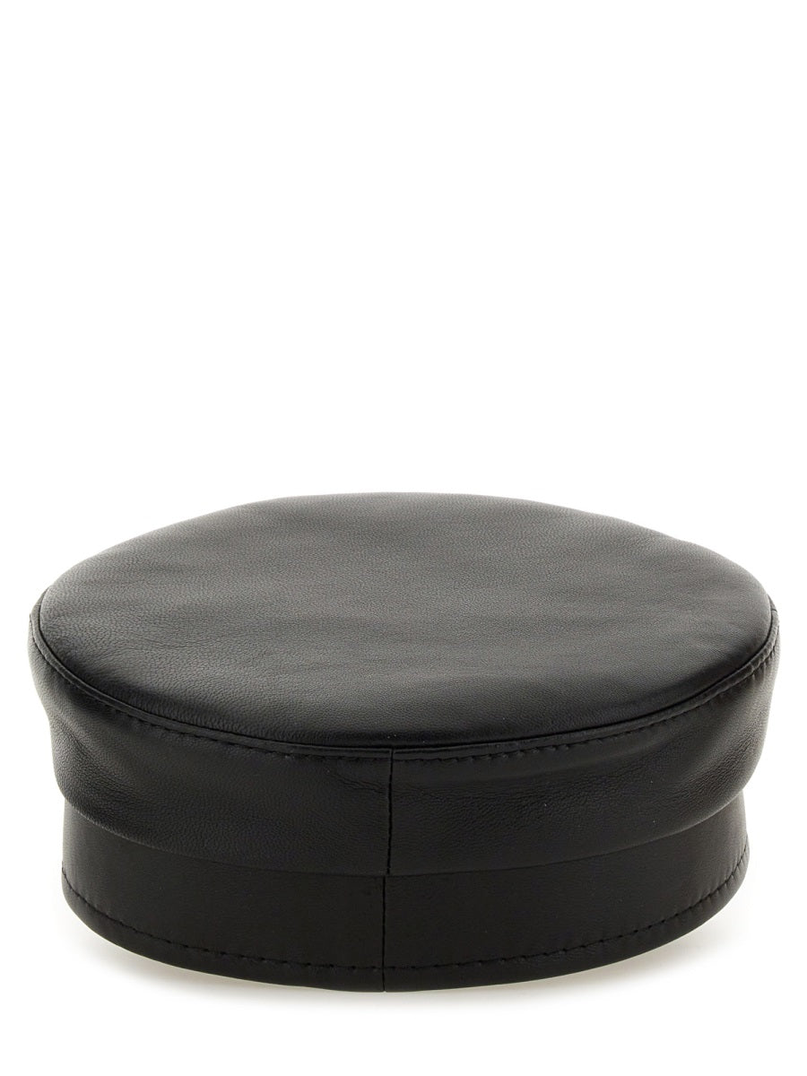 RUSLAN BAGINSKIY Elegant Leather Hat for Women - FW25