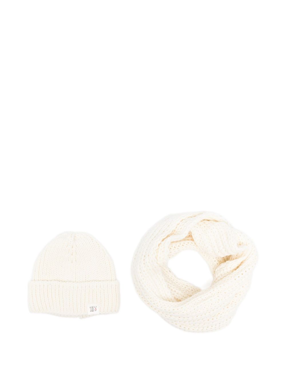 PEUTEREY Ribbed Logo Beanie Hat for Women