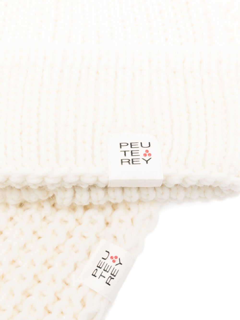 PEUTEREY Ribbed Logo Beanie Hat for Women