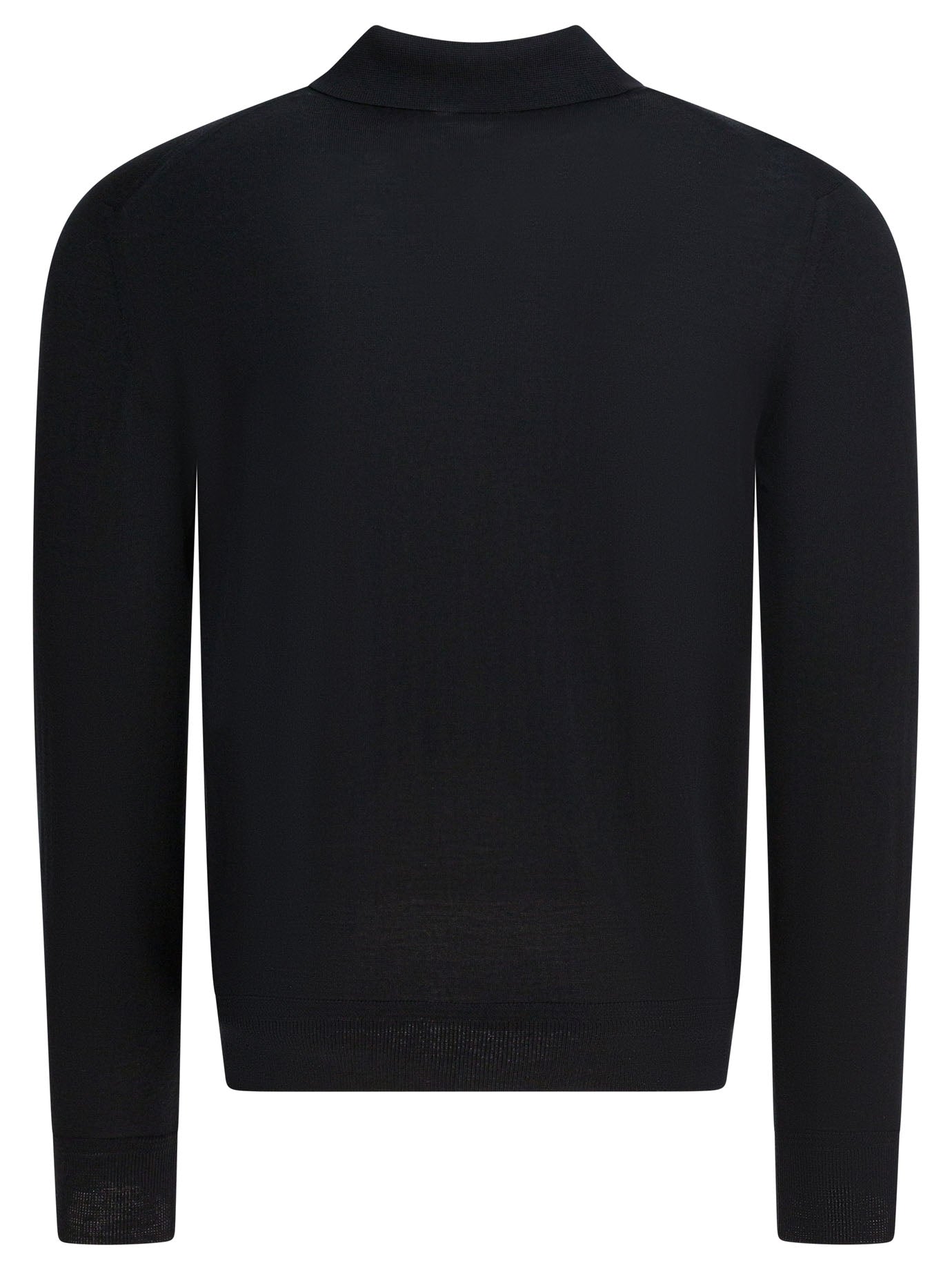 TOM FORD Fine Gauge Pure Wool Long Sleeve Polo Shirt for Men