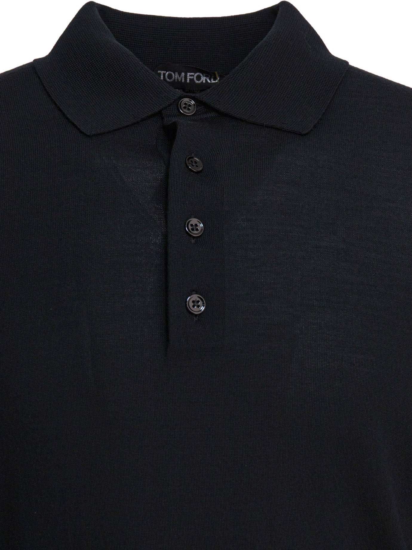 TOM FORD Fine Gauge Pure Wool Long Sleeve Polo Shirt for Men
