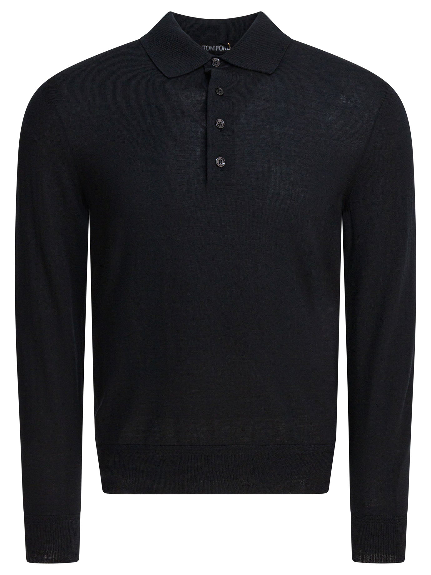 TOM FORD Fine Gauge Pure Wool Long Sleeve Polo Shirt for Men