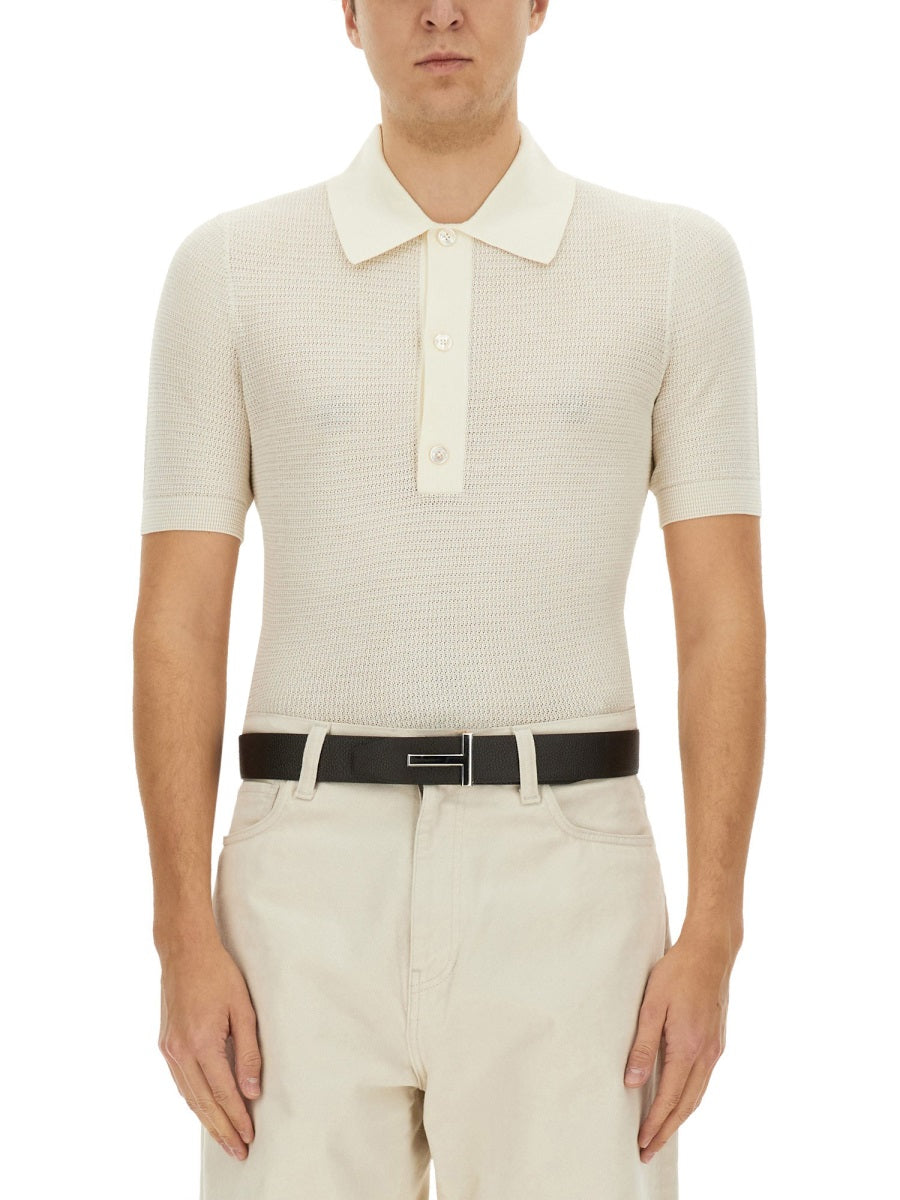 TOM FORD Cotton and Silk Polo Shirt - Size 48