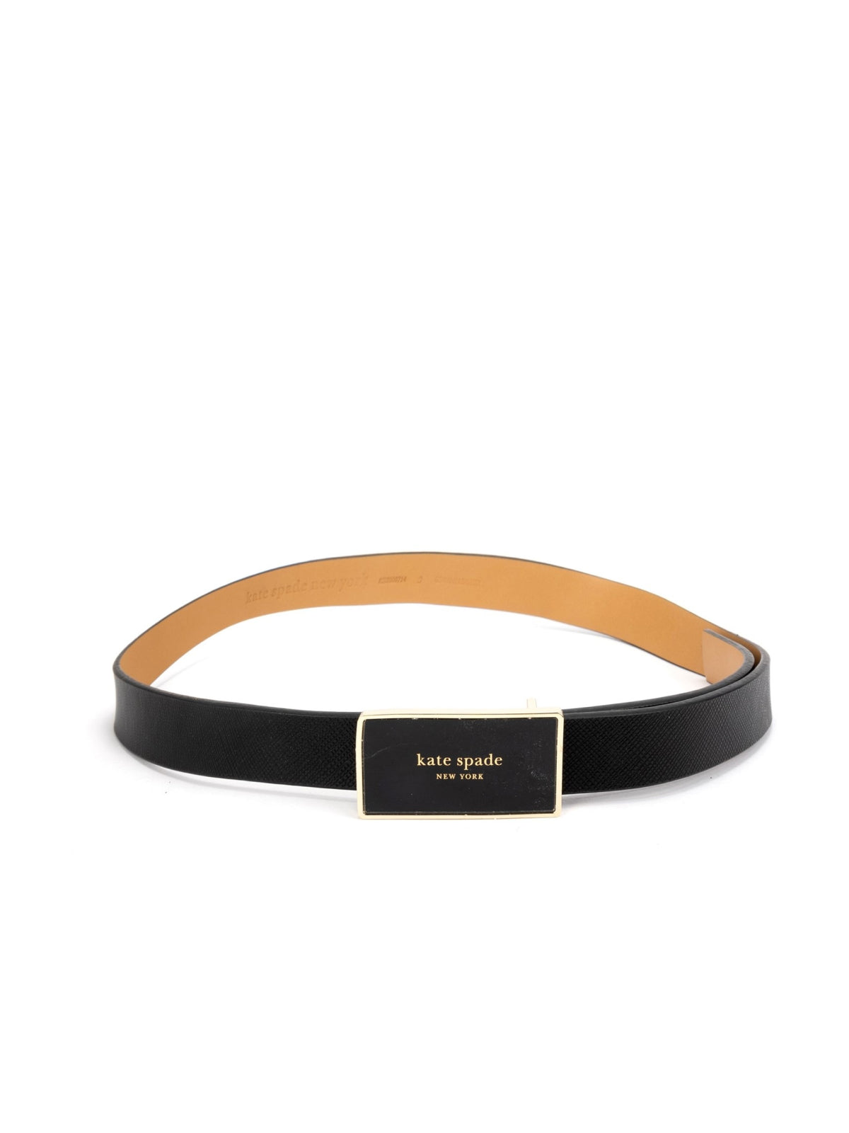 KATE SPADE NEW YORK Logo Plaque Leather Belt - 2 CM Width