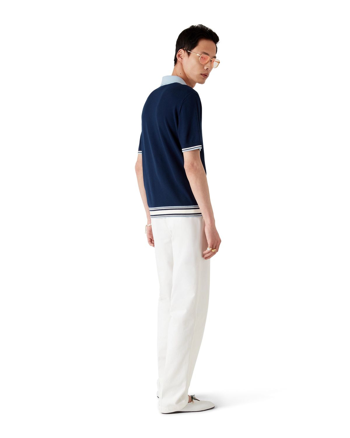 CASABLANCA Merino Wool Tennis Polo for Men