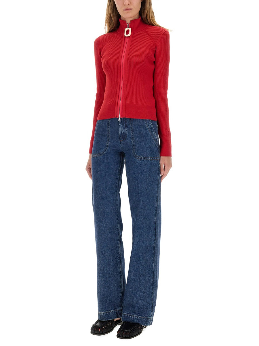 JW ANDERSON Fitted Cardigan with Zipper - Slim Fit Size S