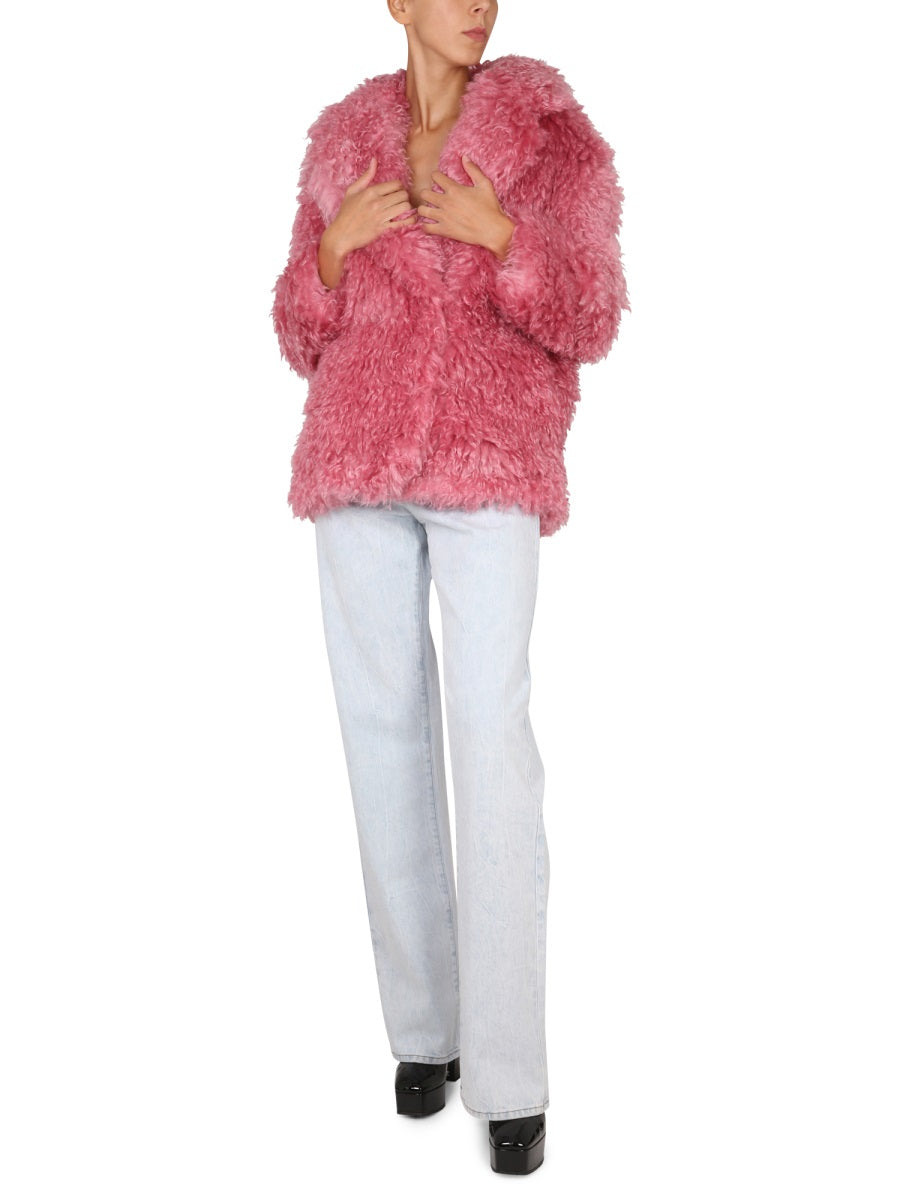 BECAGLI SINCE 1994 Classic Wide Lapel Mohair Fur Outerwear for Women