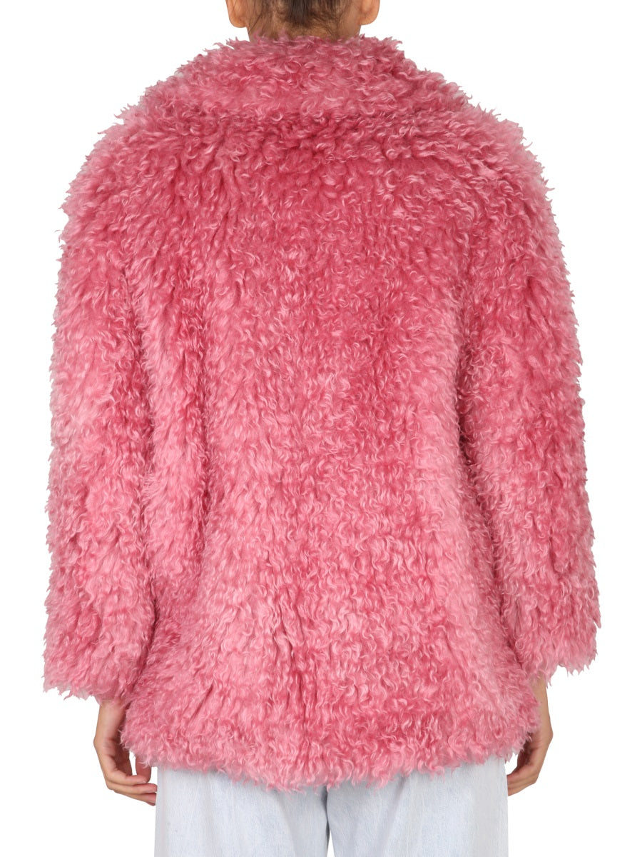 BECAGLI SINCE 1994 Classic Wide Lapel Mohair Fur Outerwear for Women