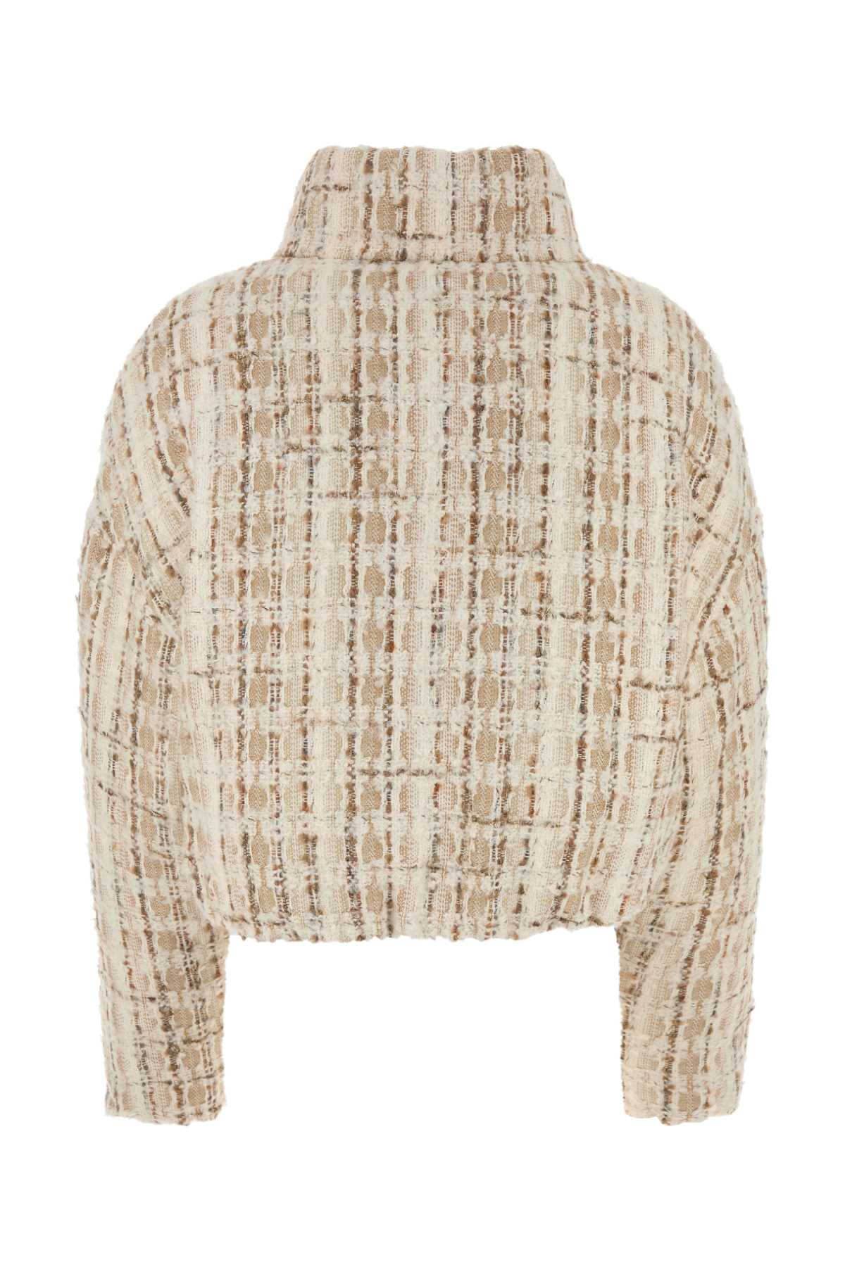 KHRISJOY Embroidered Tweed Down Jacket