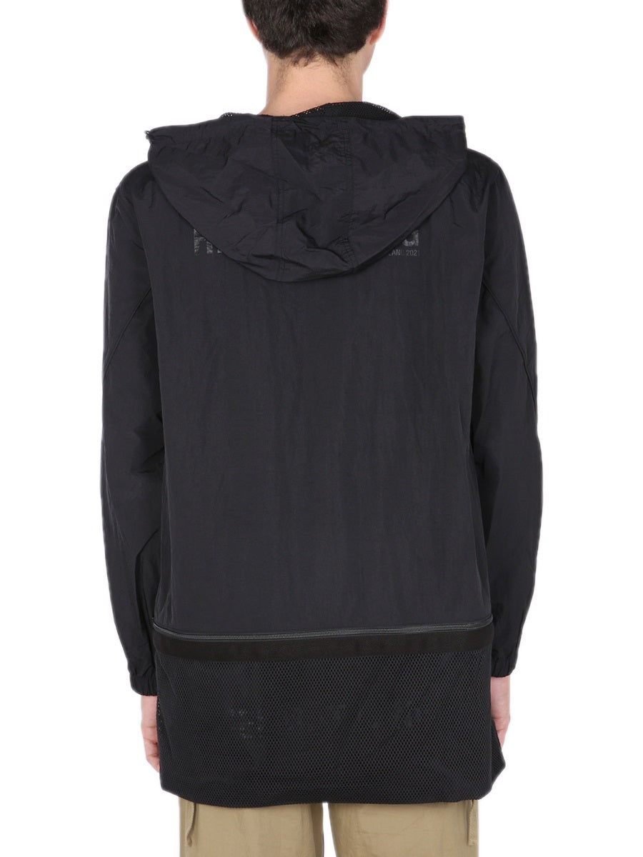 HELMUT LANG Men's Nylon Windbreaker with Hood - FW21 Collection