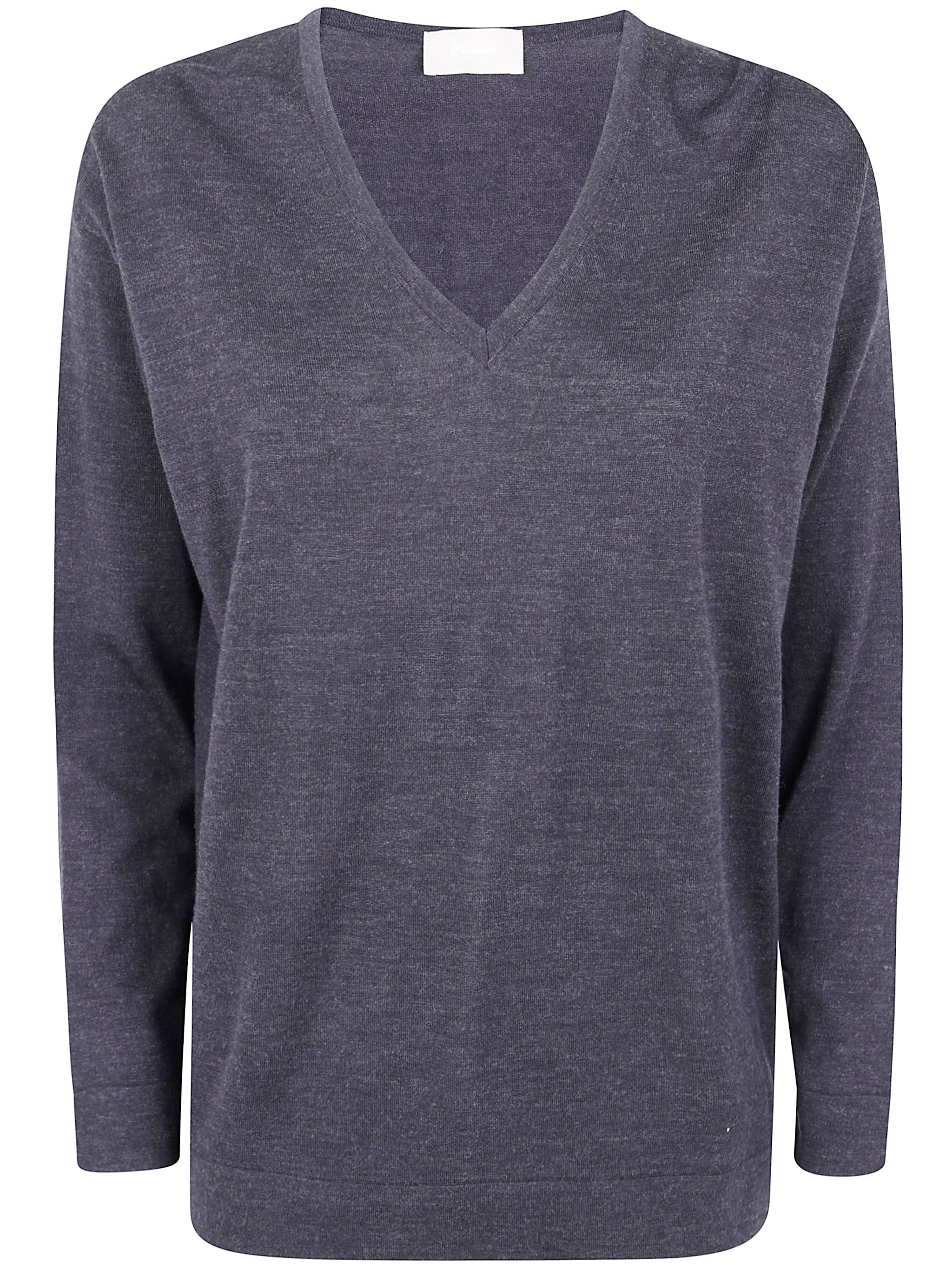 DRUMOHR Long Sleeve V-Neck Extrafine Sweater for Women
