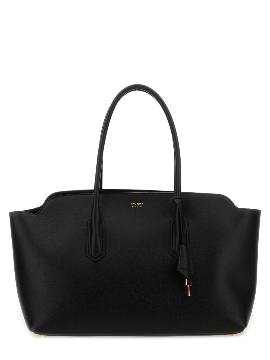 TOM FORD Grande Leather Tote Handbag - 40 cm