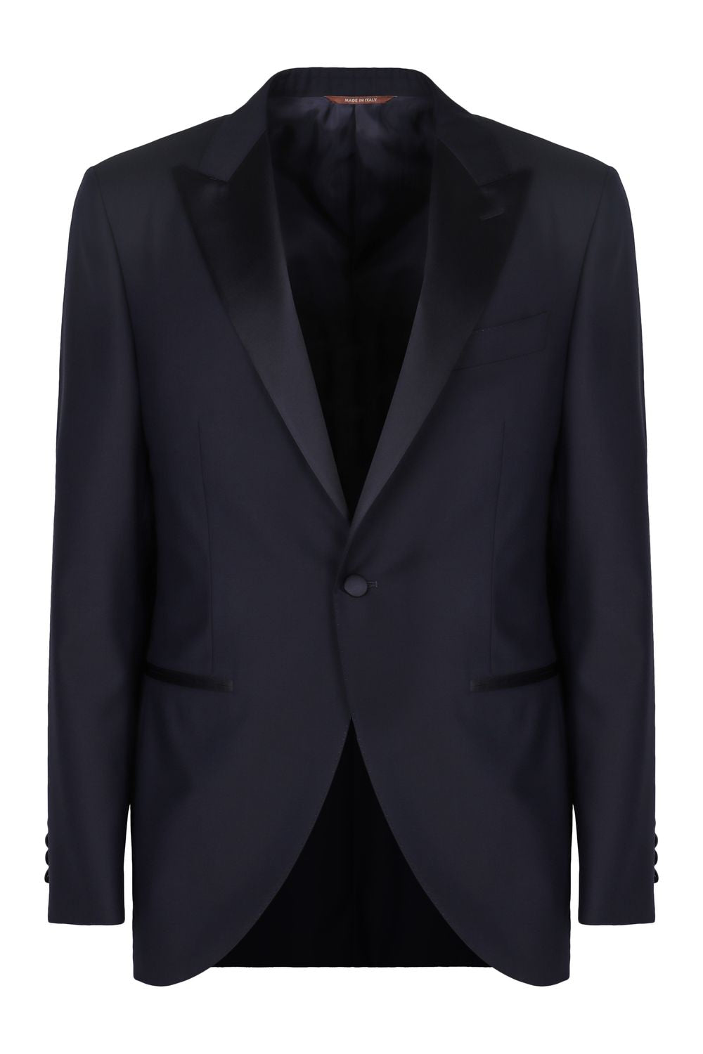 CANALI Men's Two-Piece Wool Suit with Satin Lapel - SS25