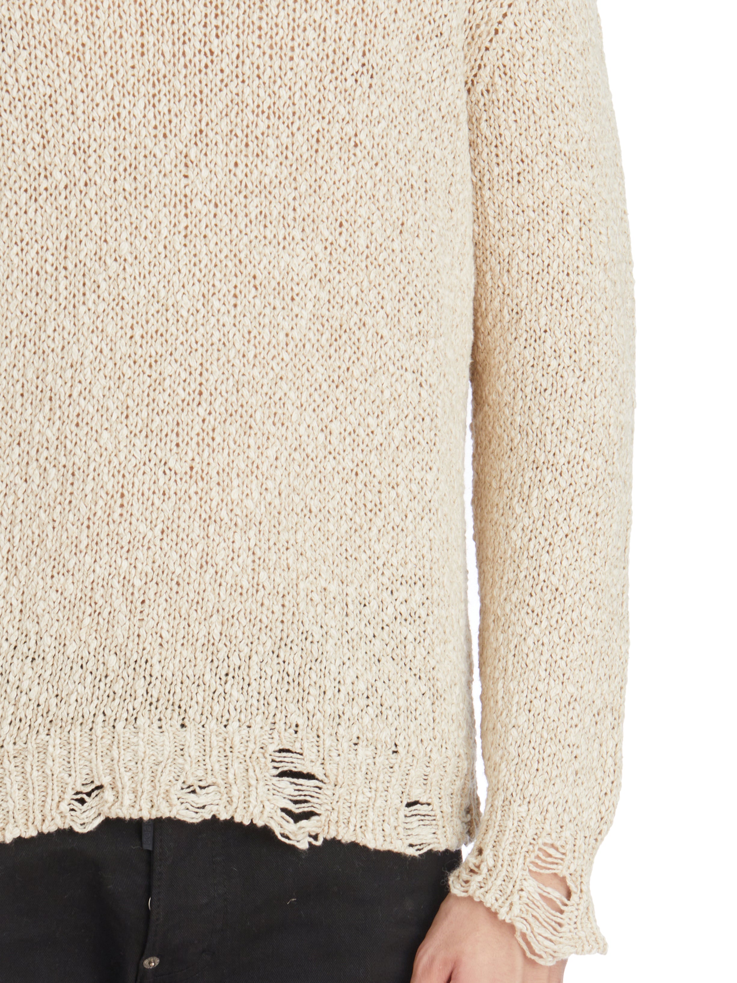 AVANT TOI Crew Neck Sweater in Destroyed Cotton and Linen - Size M
