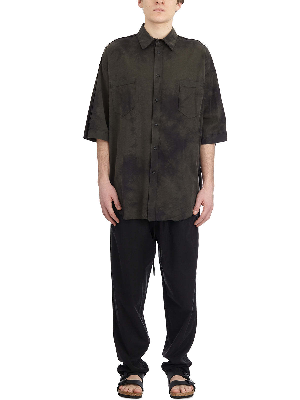 ANDREA YA'AQOV Men's Mini Shirt with Mezze Sleeves - Size M
