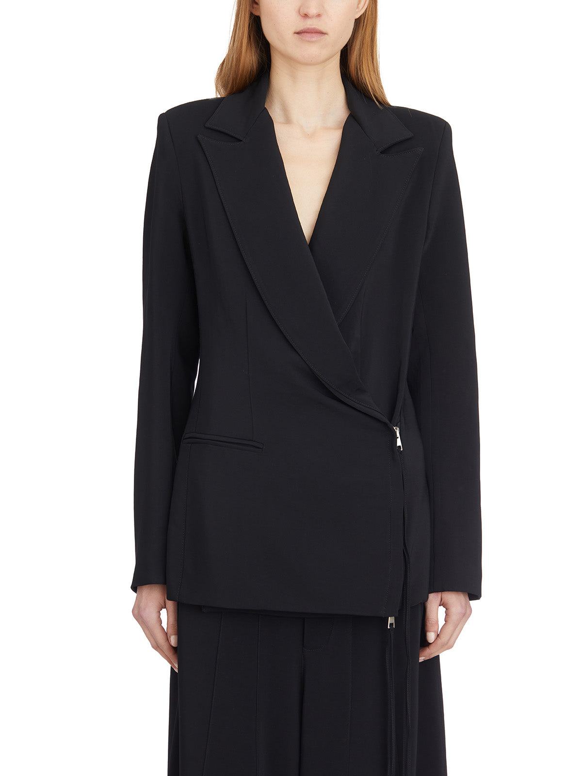 ANDREA YA'AQOV Viscose Shaped Blazer with Padded Shoulders - Size S
