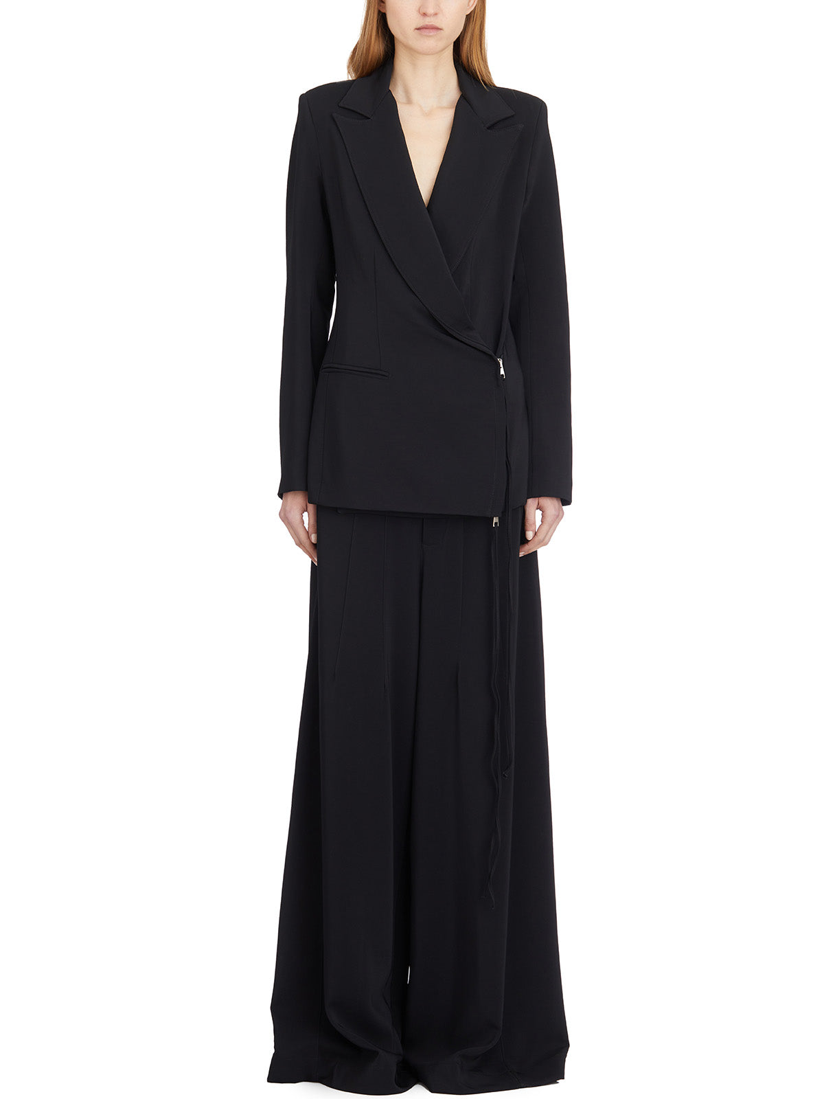 ANDREA YA'AQOV Viscose Shaped Blazer with Padded Shoulders - Size S