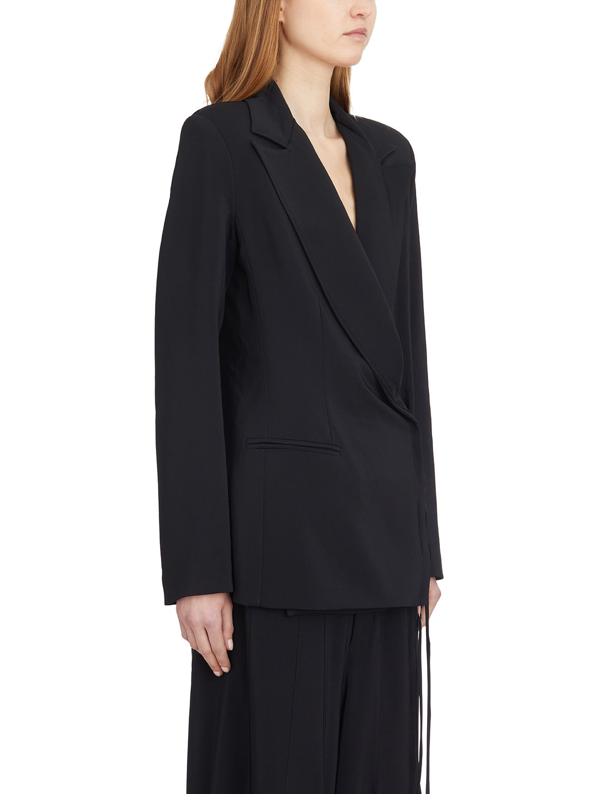 ANDREA YA'AQOV Viscose Shaped Blazer with Padded Shoulders - Size S