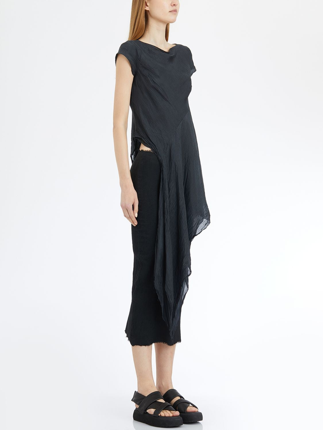 MARC LE BIHAN Silk T-Shirt with Adjustable Waist - Size 38