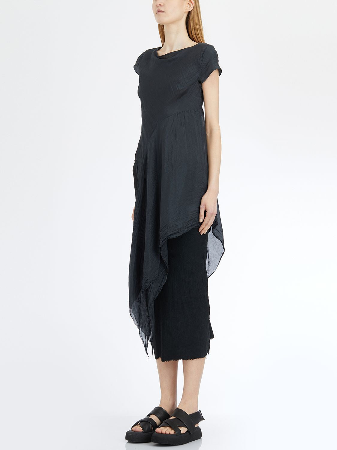 MARC LE BIHAN Silk T-Shirt with Adjustable Waist - Size 38