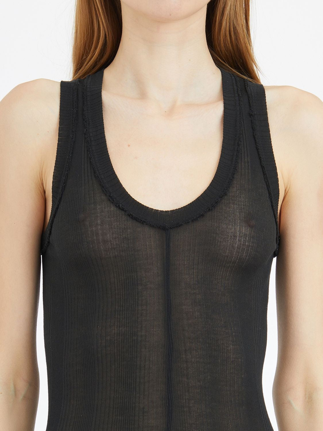 MARC LE BIHAN Vertical Ribbed Tank Top Size 38