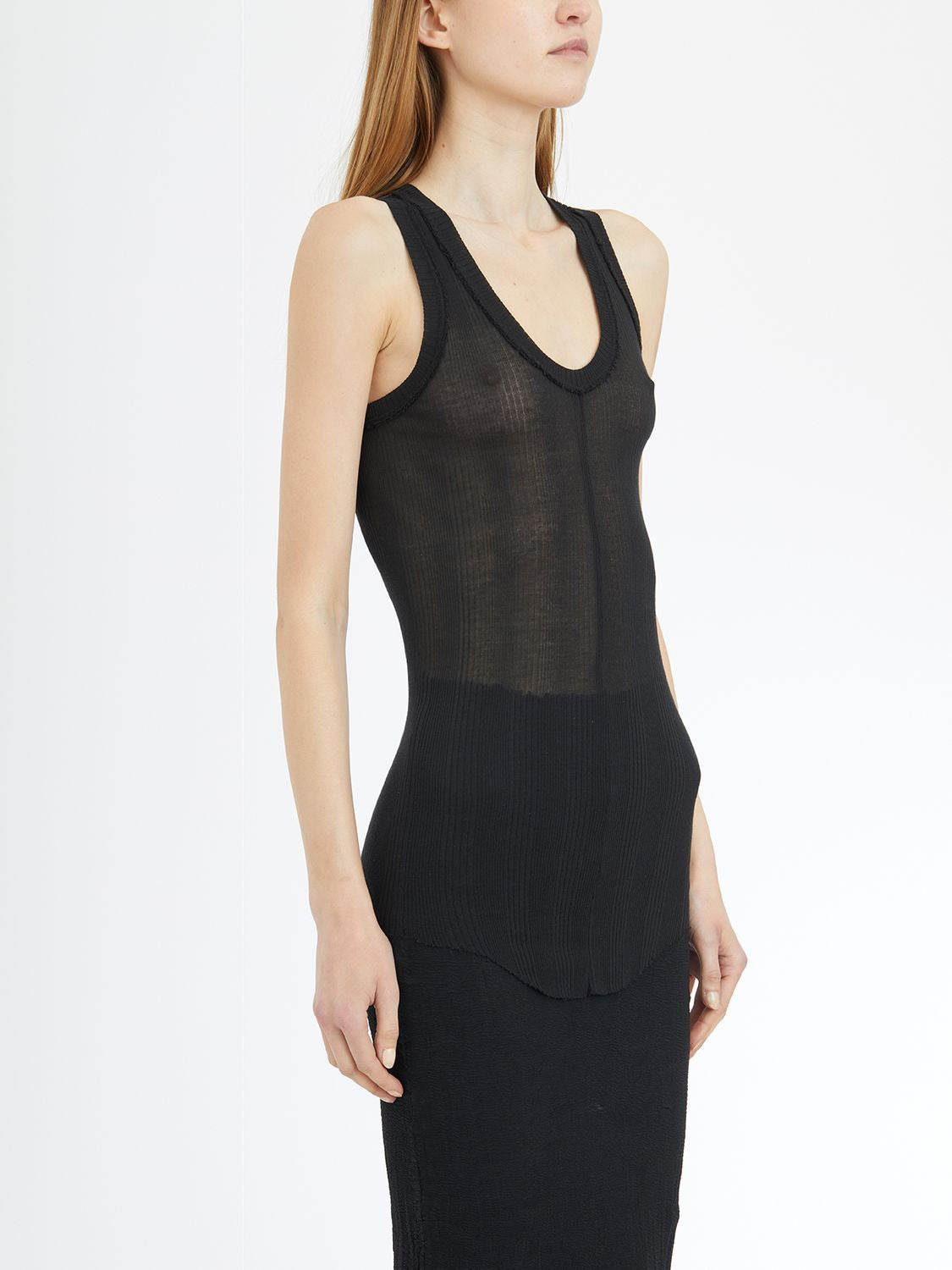 MARC LE BIHAN Vertical Ribbed Tank Top Size 38