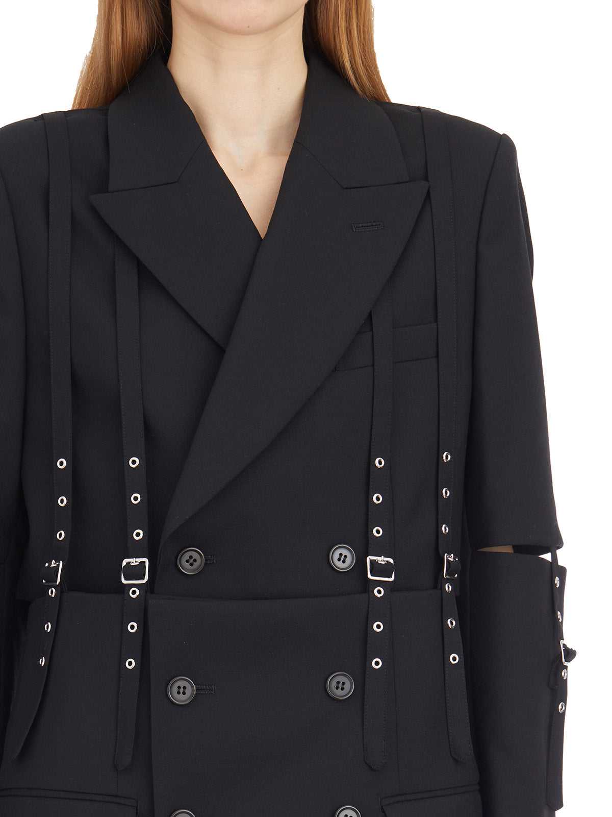 COMME DES GARÇONS Wool Jacket with Shoulder Splits in Size S