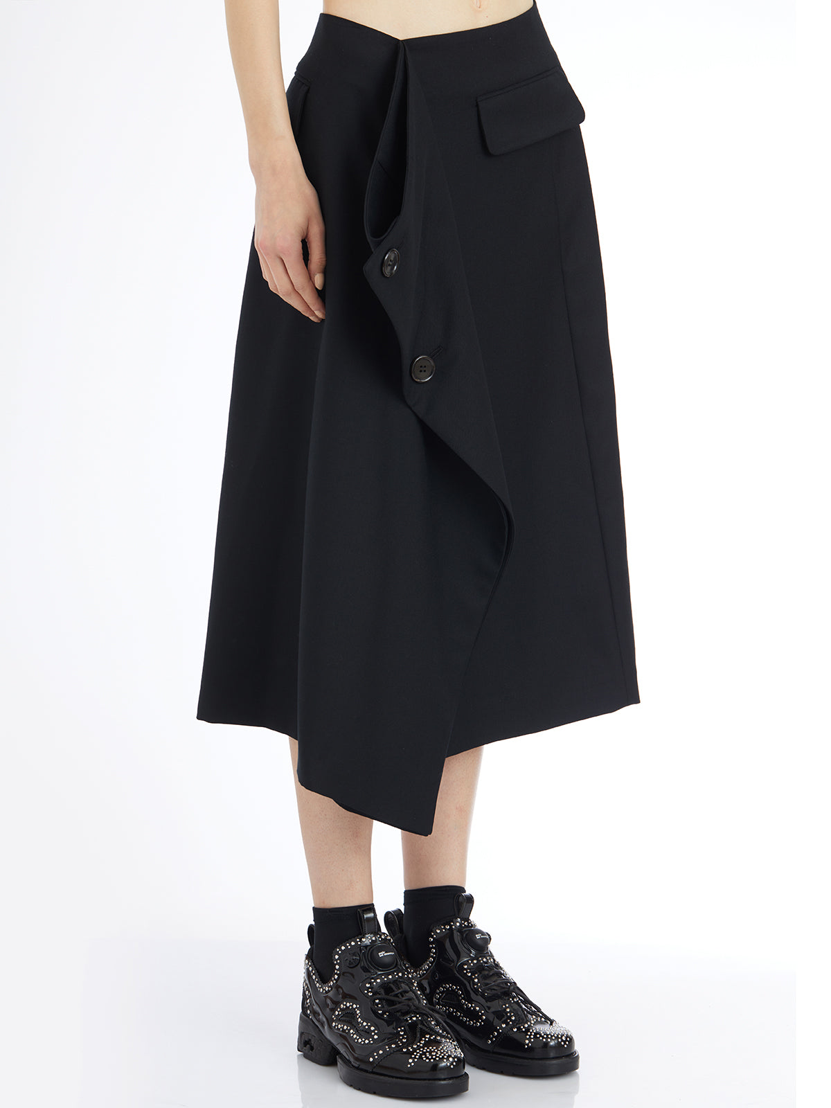 COMME DES GARÇONS Elegant Long Wool Skirt - Size S