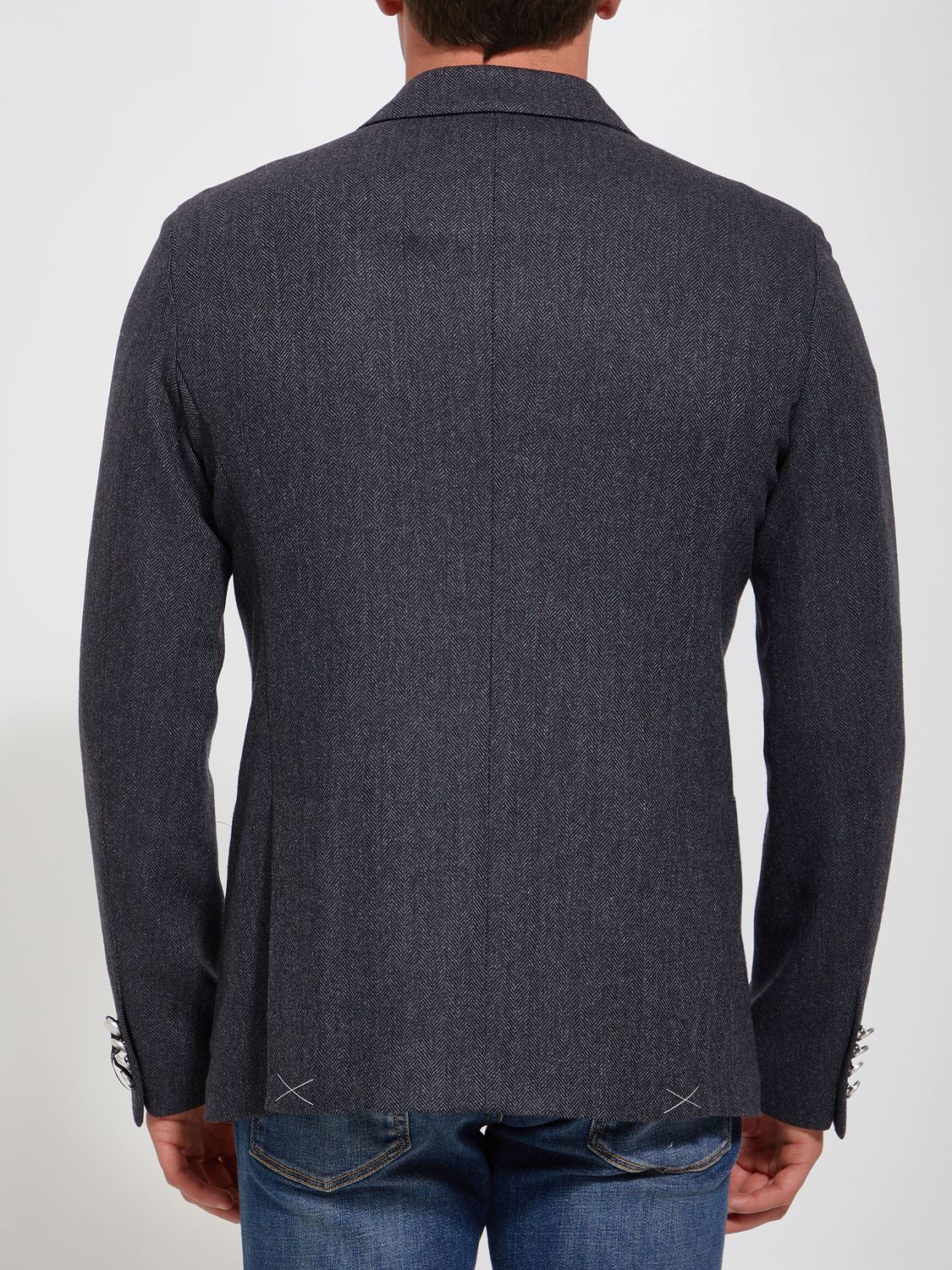 TONELLO Men's Wool Blend Jacket with Peaked Lapels - Size 50