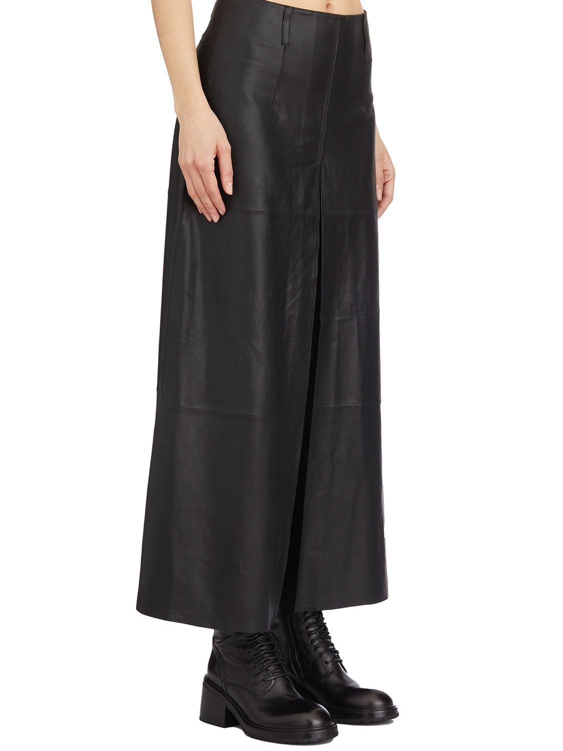 VANDERWILT Leather Pants Skirt with Belt Loops - Size S