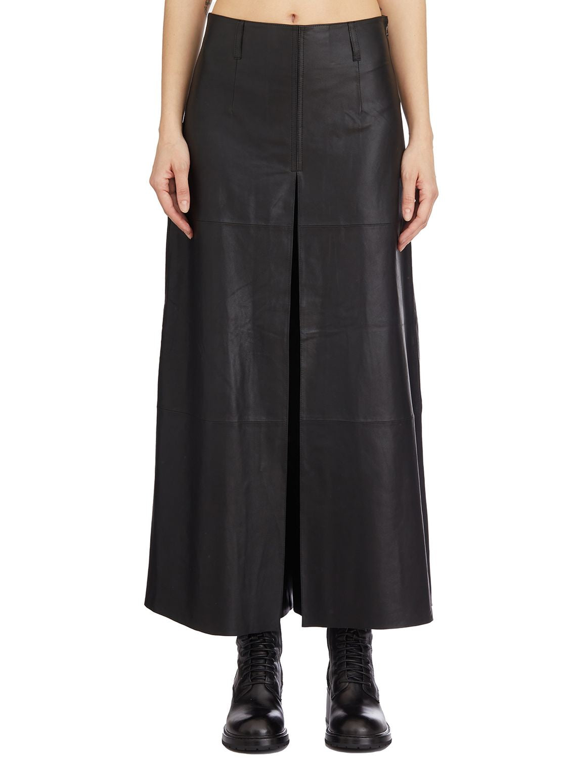 VANDERWILT Leather Pants Skirt with Belt Loops - Size S