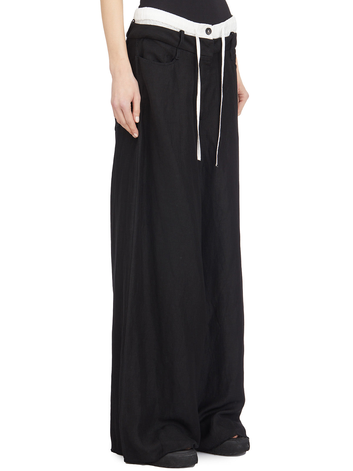 MASNADA Oversized Viscose and Linen Trousers - Size 40