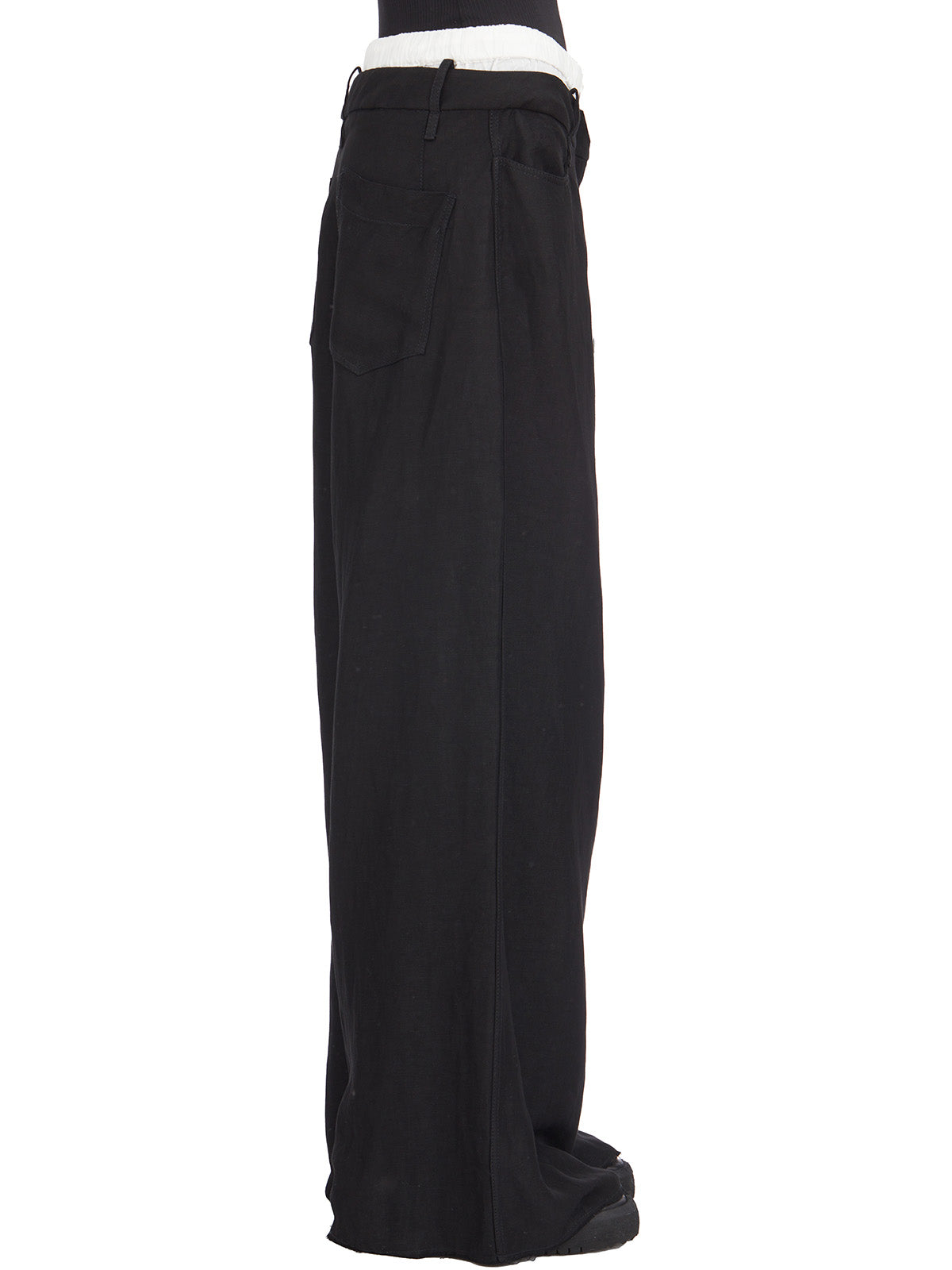 MASNADA Oversized Viscose and Linen Trousers - Size 40