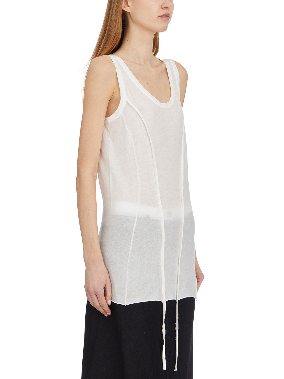 MASNADA Bimaterial Cotton and Silk Tank Top (Size 40)