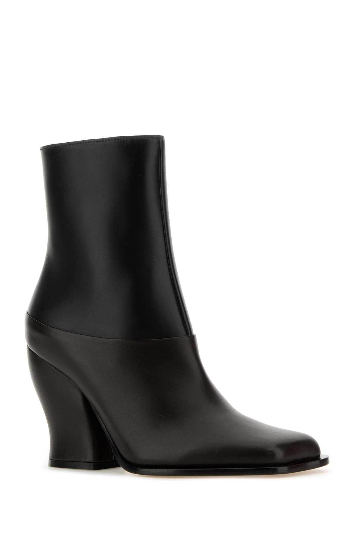 LOEWE Two-Tone Leather Ankle Boots 90
