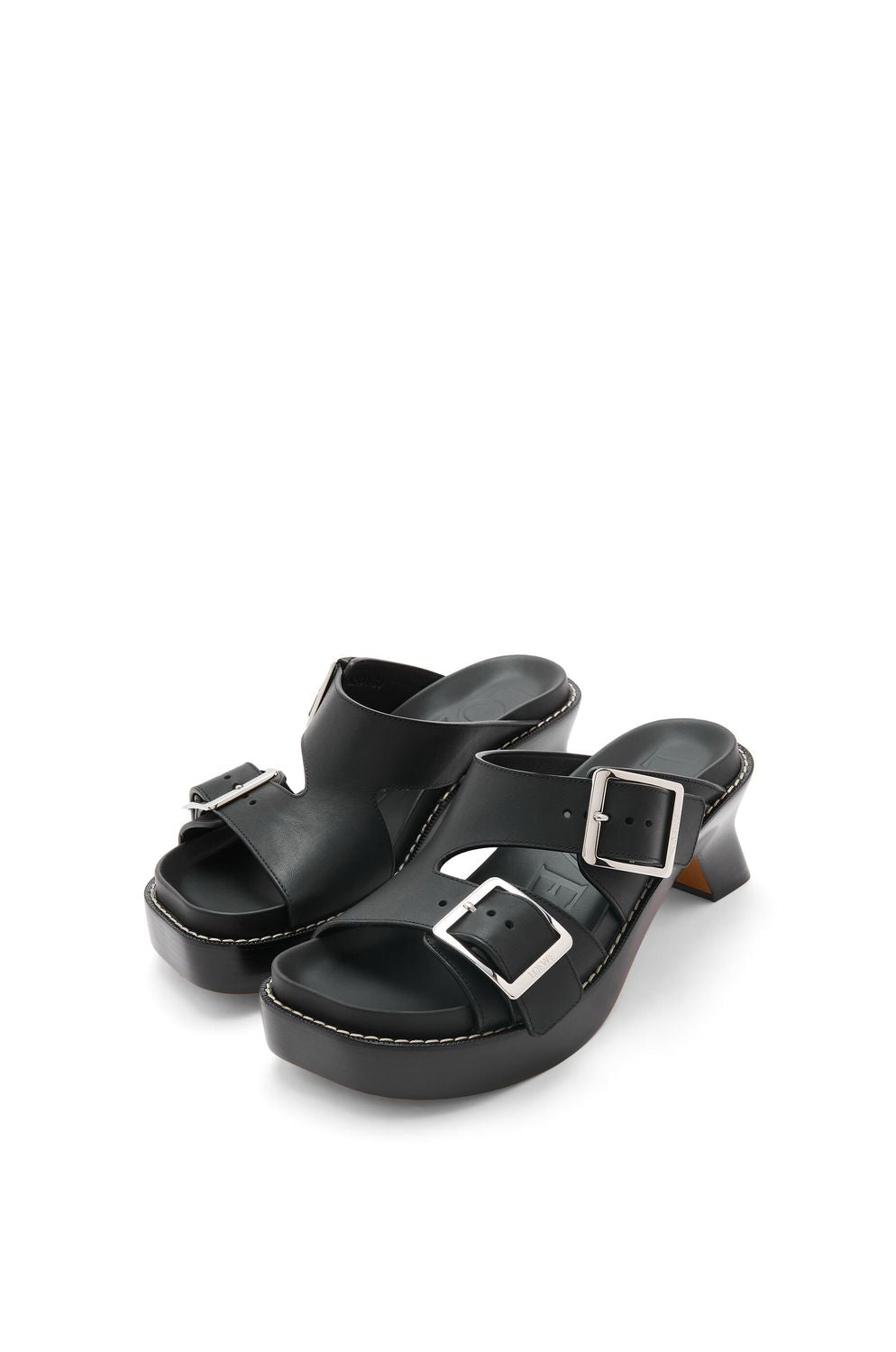 LOEWE Ease Leather Sandals with Sculpted Heel - 70mm