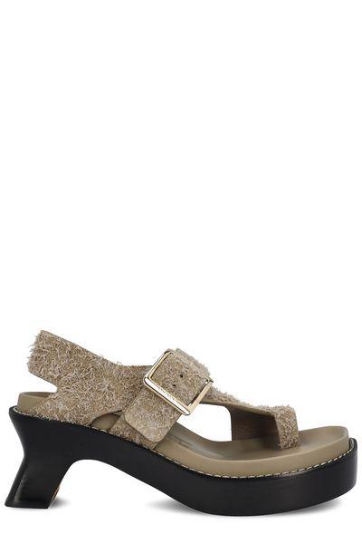 LOEWE Sculpted Heel Sandals with Buckle-Strap Fastening