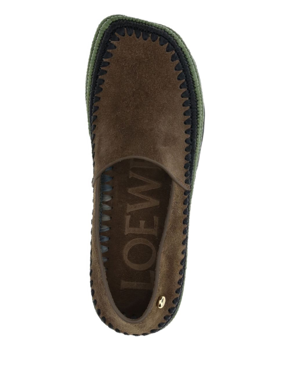 LOEWE Handcrafted Suede Espadrilles with Asymmetric Toe